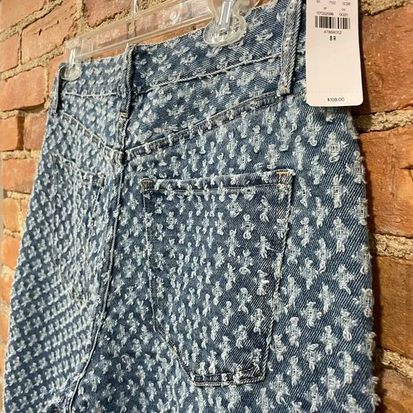 NWT Express High-Rise Blue Patterned Denim Jeans | 8R | Cute & Fun - Picture 7 of 9